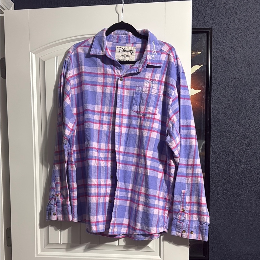 Disney Purple and Pink Casual Button Down Shirt